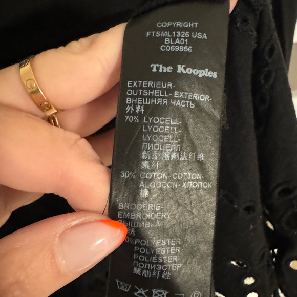 THE KOOPLES Black Long Sleeved Crew Neck Top Size Small - Picture 7 of 8